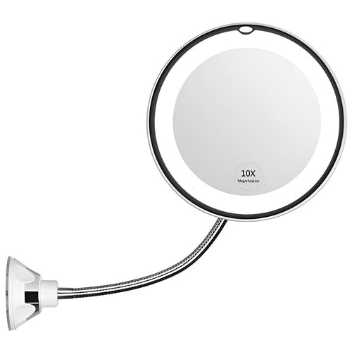 10X Magnifying Suction-Cup LED Makeup Mirror