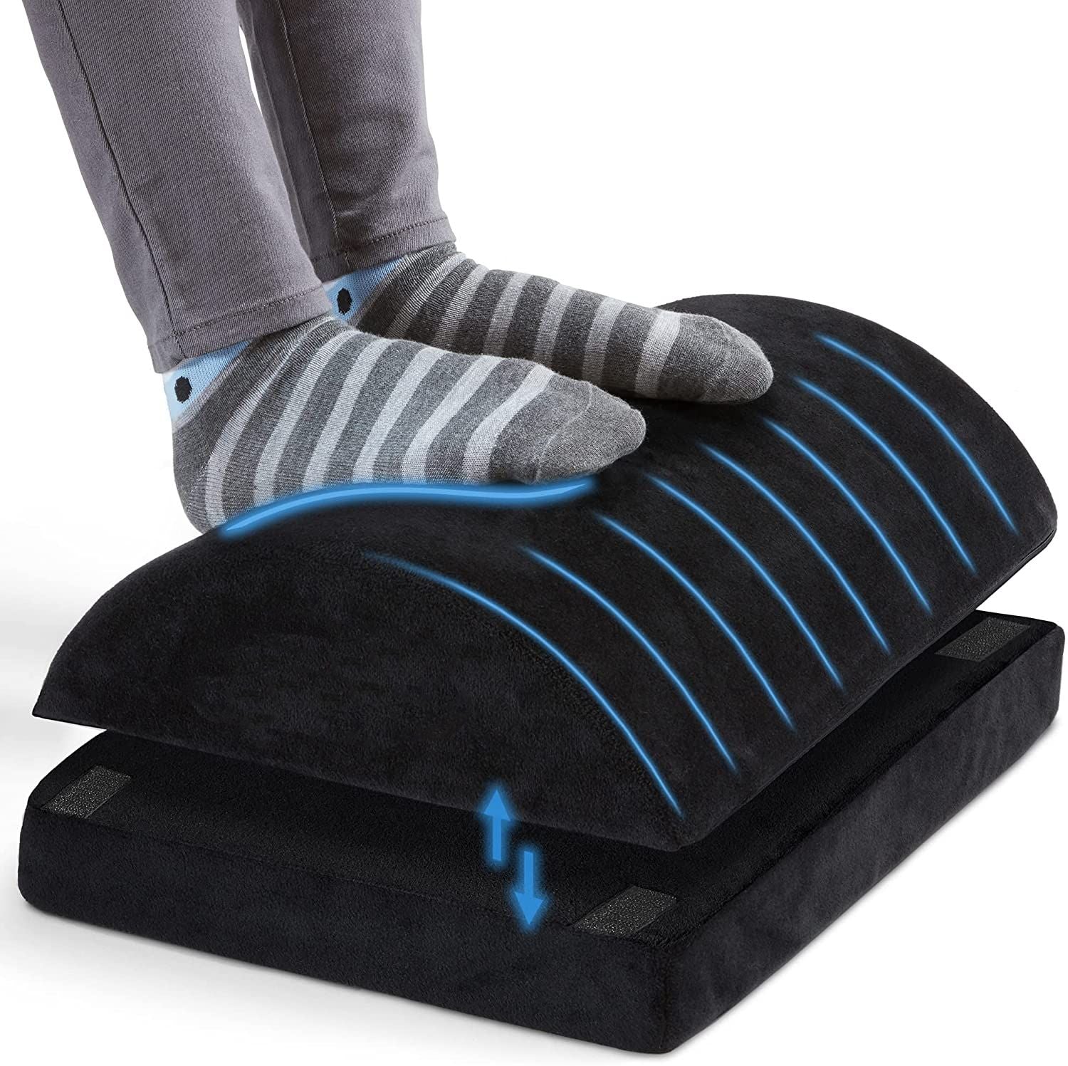 Curved Ergonomic Under Desk Home Office Foot Rest - alternate angle