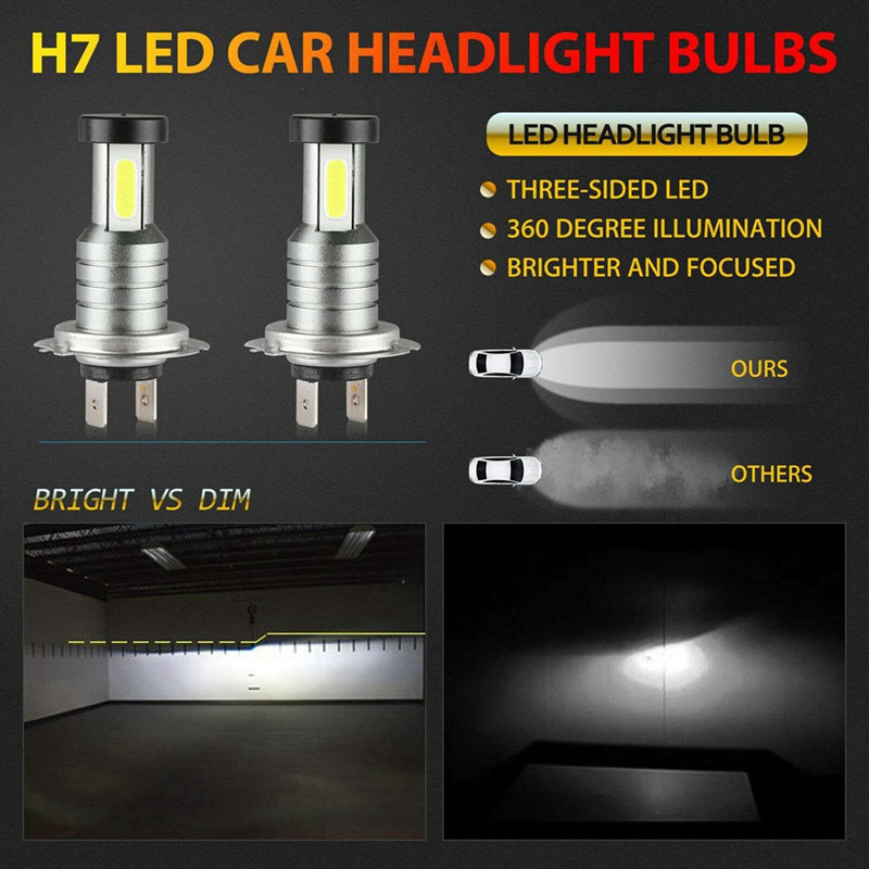 4x H7 LED Headlight Bulb Kit - in use