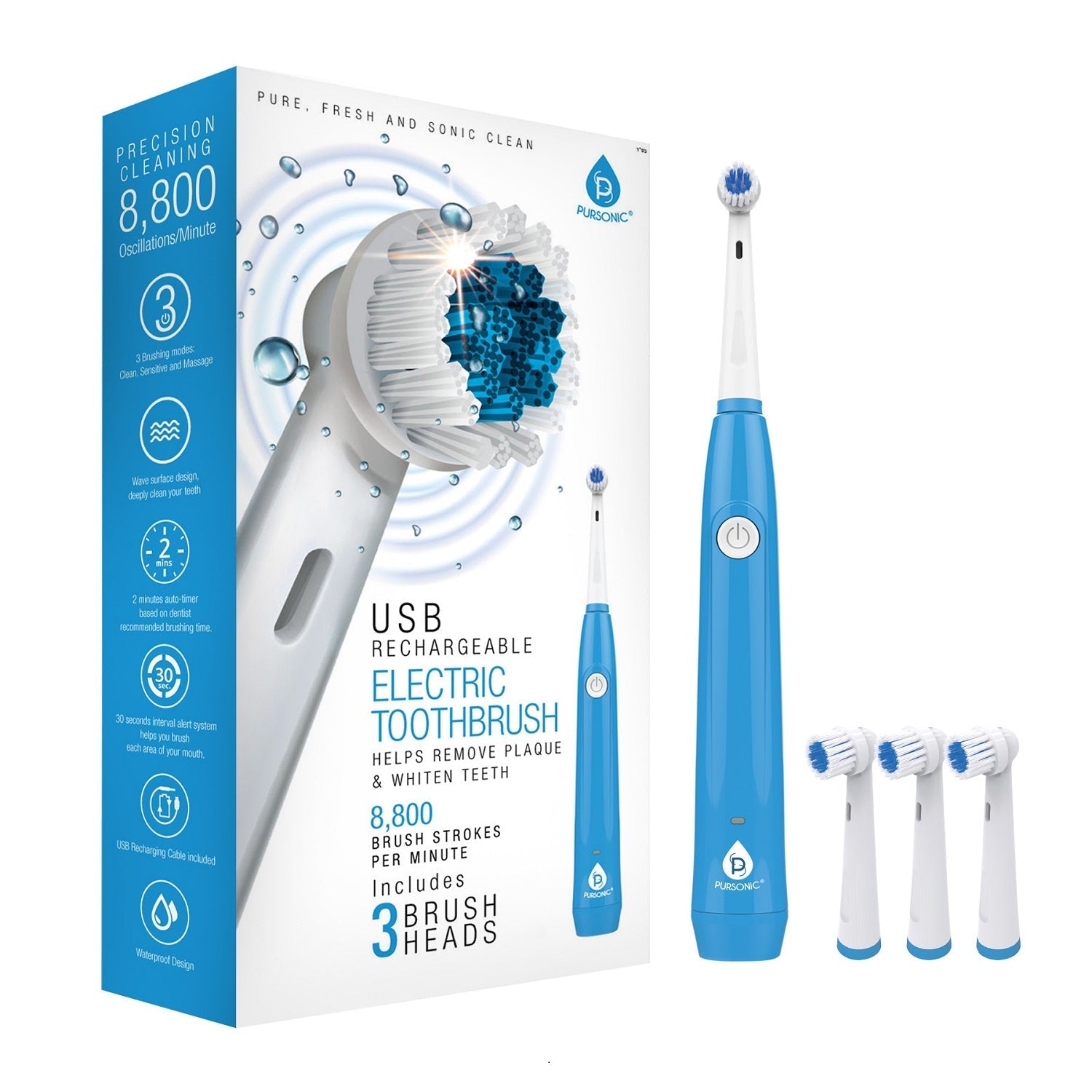 USB Rechargeable Rotary Toothbrush, Rechargeable