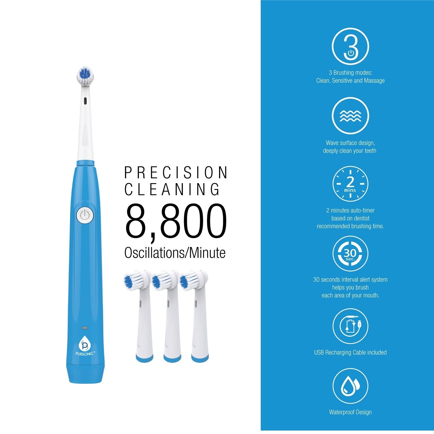 USB Rechargeable Rotary Toothbrush, Rechargeable - detail