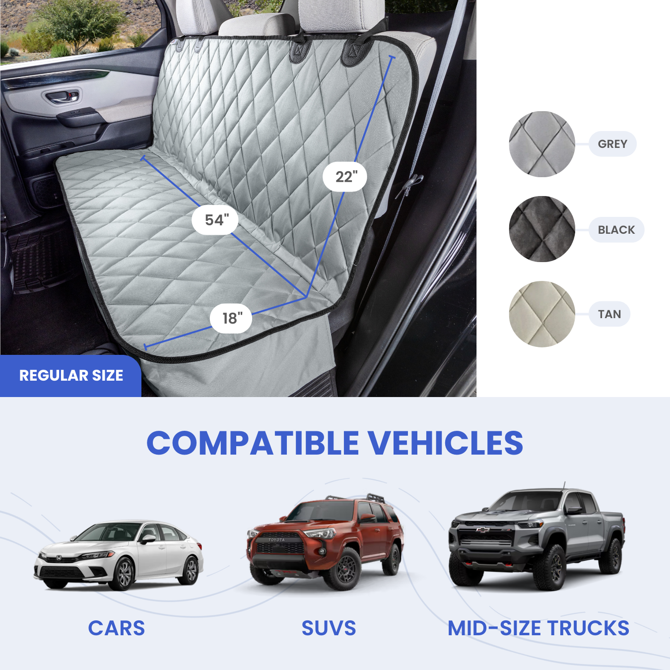 Dog Rear Seat Cover - in use