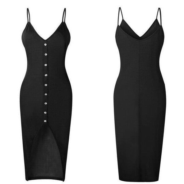 Button-down Strapless Dress - detail