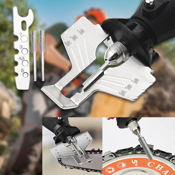 Chainsaw Sharpener with Integrated Sharpener - alternate angle