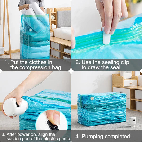 Durable Electric Vacuum Compression Bag - 75% More Storage! - detail
