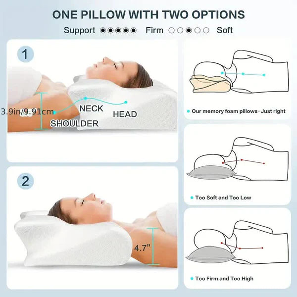 Butterfly Shape Pillow with Armrests - Ideal for Side and Back Sleepers - alternate angle