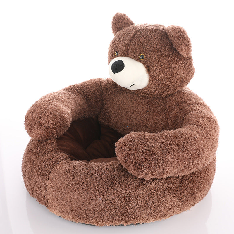 Bear Shaped Winter Plush Pet Dog Bed - detail