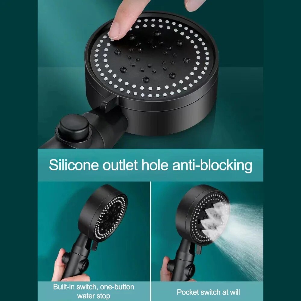 High Pressure Shower Head With Hose - in use