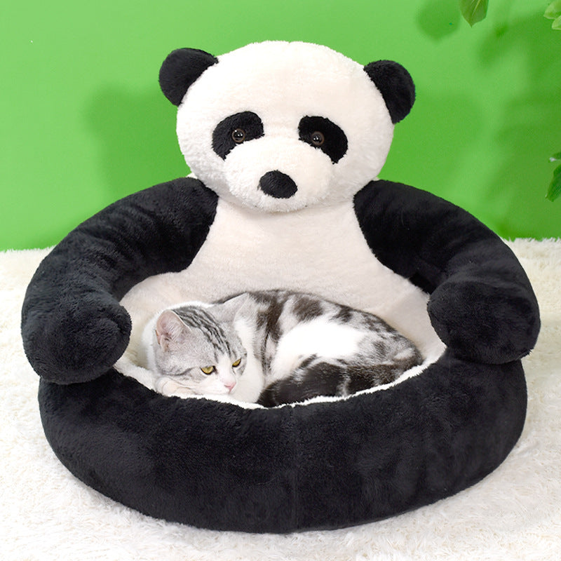 Bear Shaped Winter Plush Pet Dog Bed - in use