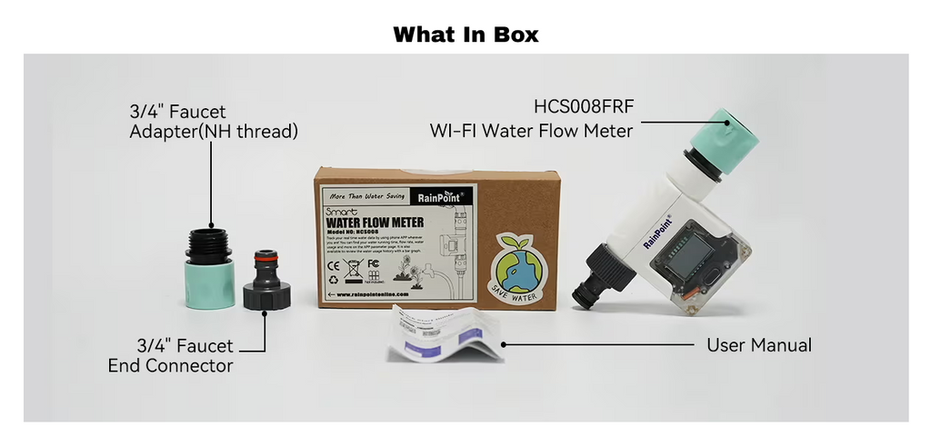 RainPoint Wi-Fi Water Flow Meter