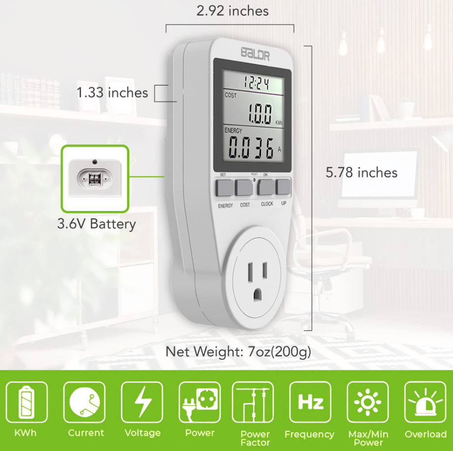 Eco Power Socket US Meter - detail