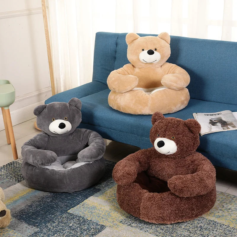 Bear Shaped Winter Plush Pet Dog Bed - detail