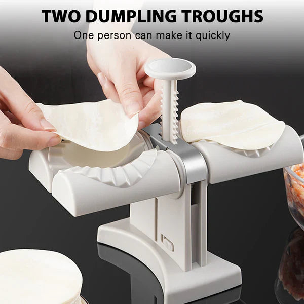 Double head automatic dumpling maker mould - in use