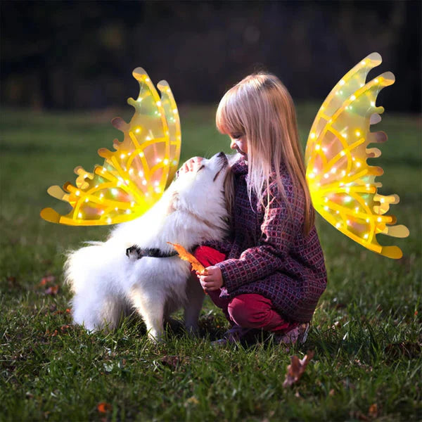 Electric Colorful Kids / Adults LED Fairy Wings Costume - alternate angle