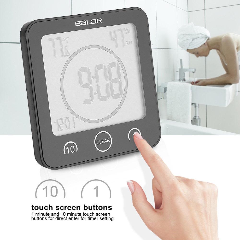 Waterproof Shower Clock w/ Timer (2 Packs), Waterproof