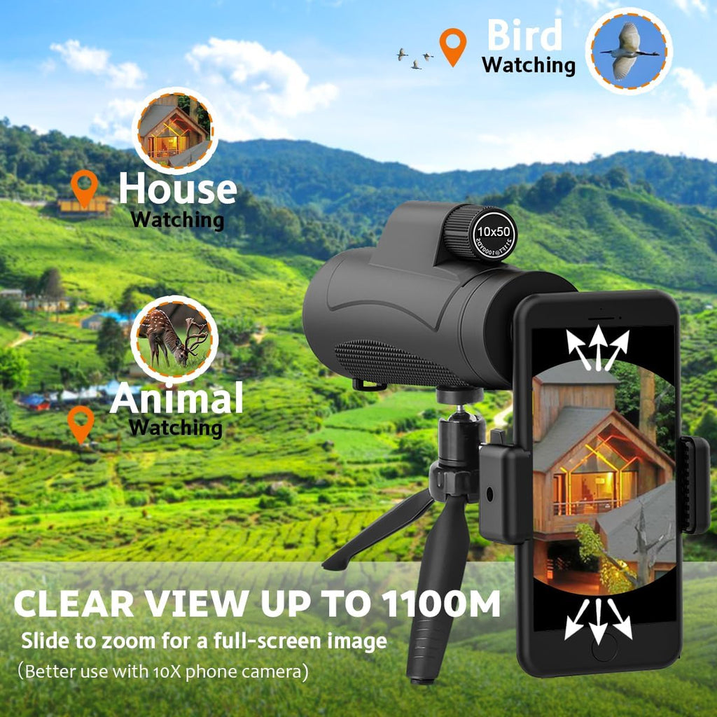 Monocular Telescope With Smartphone Holder & Tripod - alternate angle