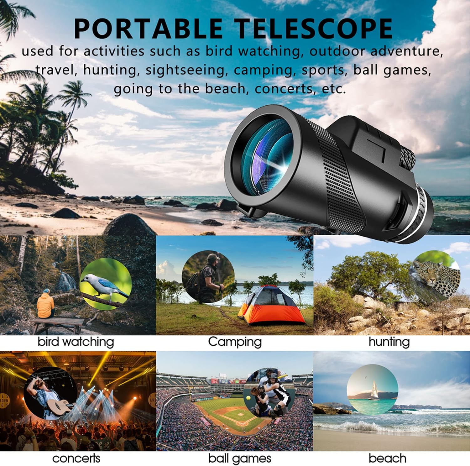 Monocular Telescope With Smartphone Holder & Tripod