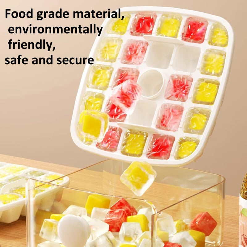 2-Stage Push In Ice Cube Tray - in use