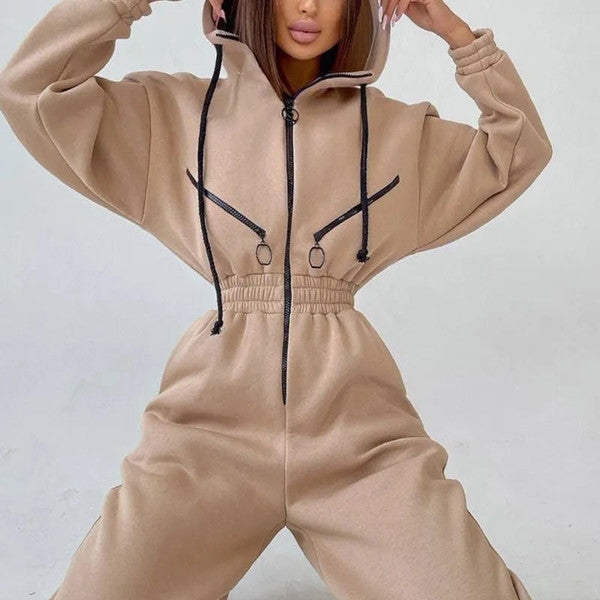 Basic Hooded Jumpsuit - alternate angle