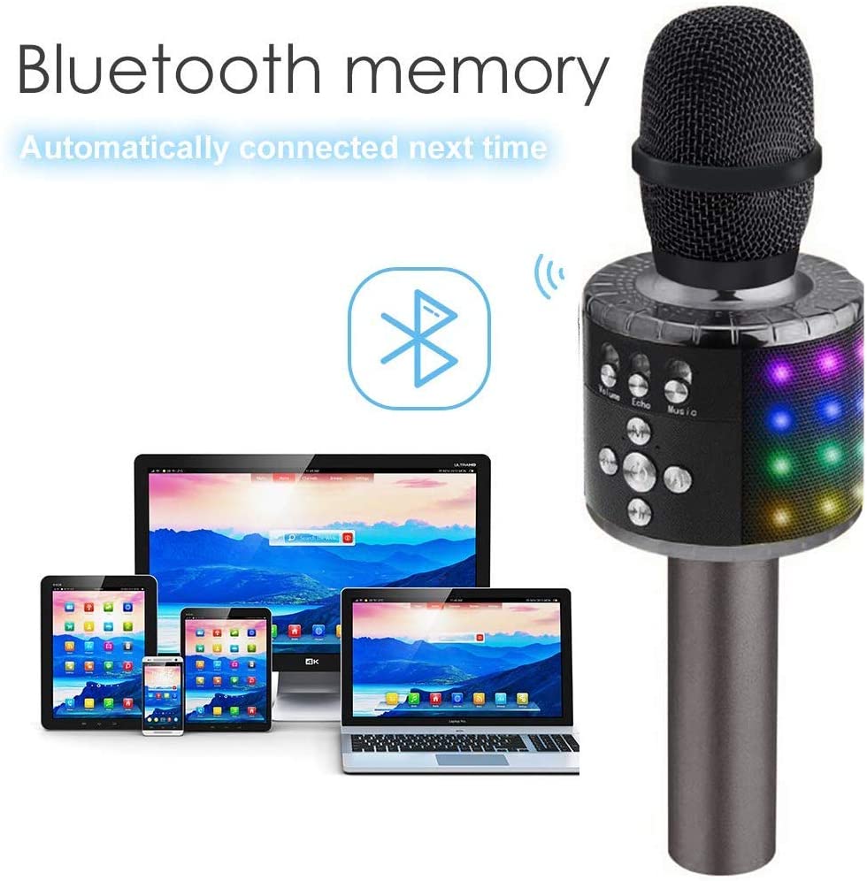 Bluetooth Karaoke Microphone - in use