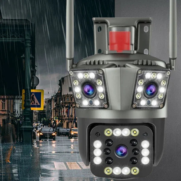 Dual Lens Outdoor Waterproof Wireless Wifi HD Triple Security Camera - detail