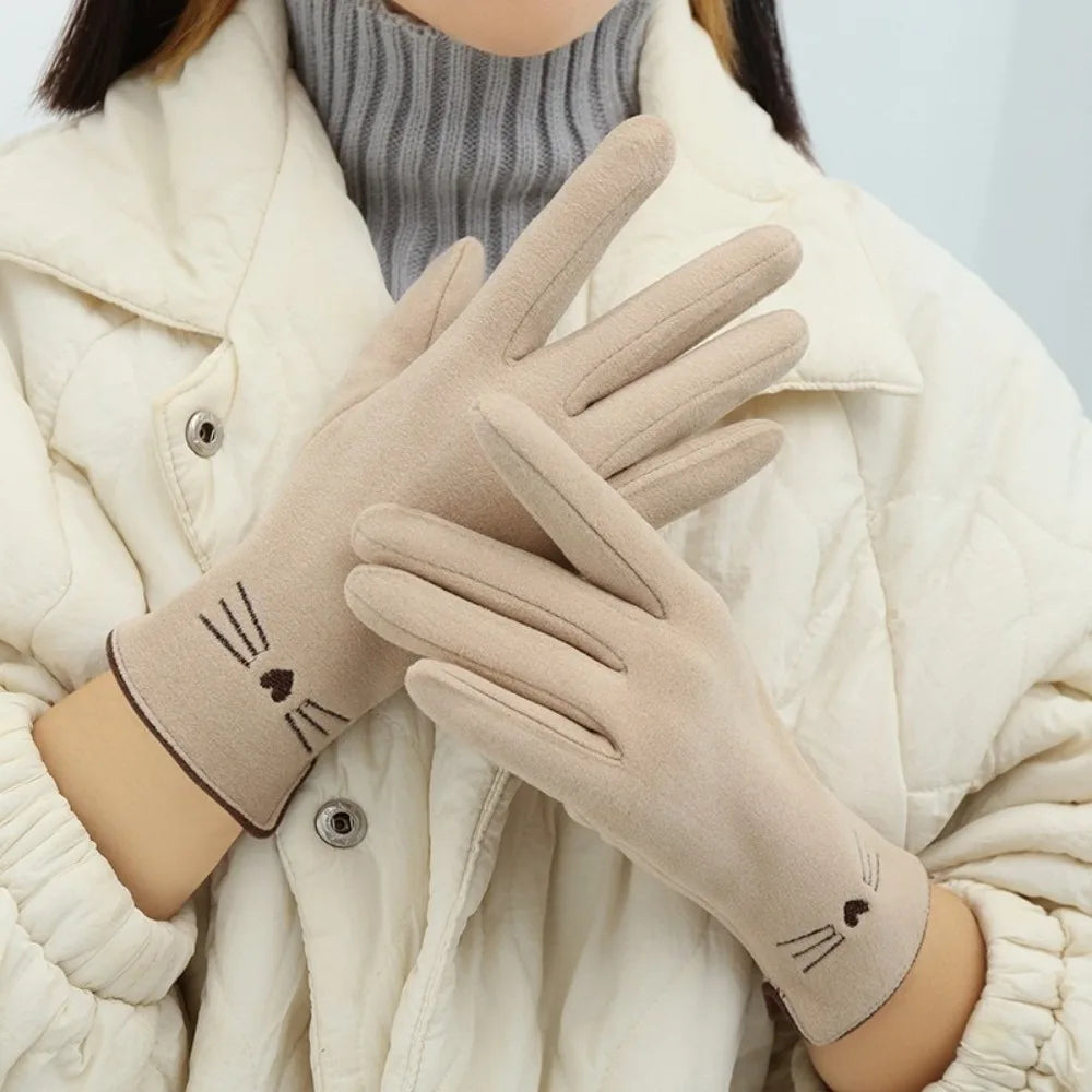 Cat Touchscreen Winter Gloves for Women - alternate angle