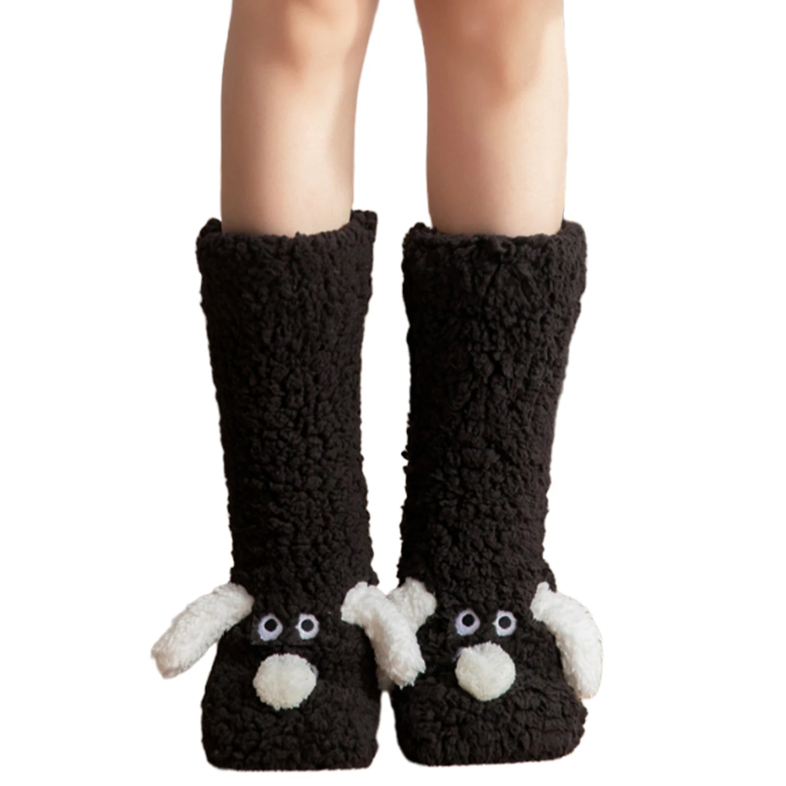 Cute Dog Fuzzy Socks Winter Leg Warmer - detail