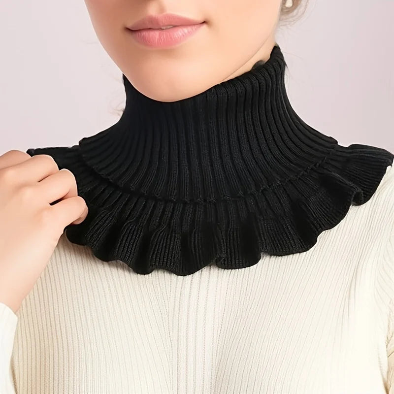 Elegant Knitted Turtleneck Neck Scarf for Women - alternate angle