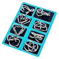 8-Piece Metal Puzzle Ring Set - Brain Teaser Toys for Kids & Adults