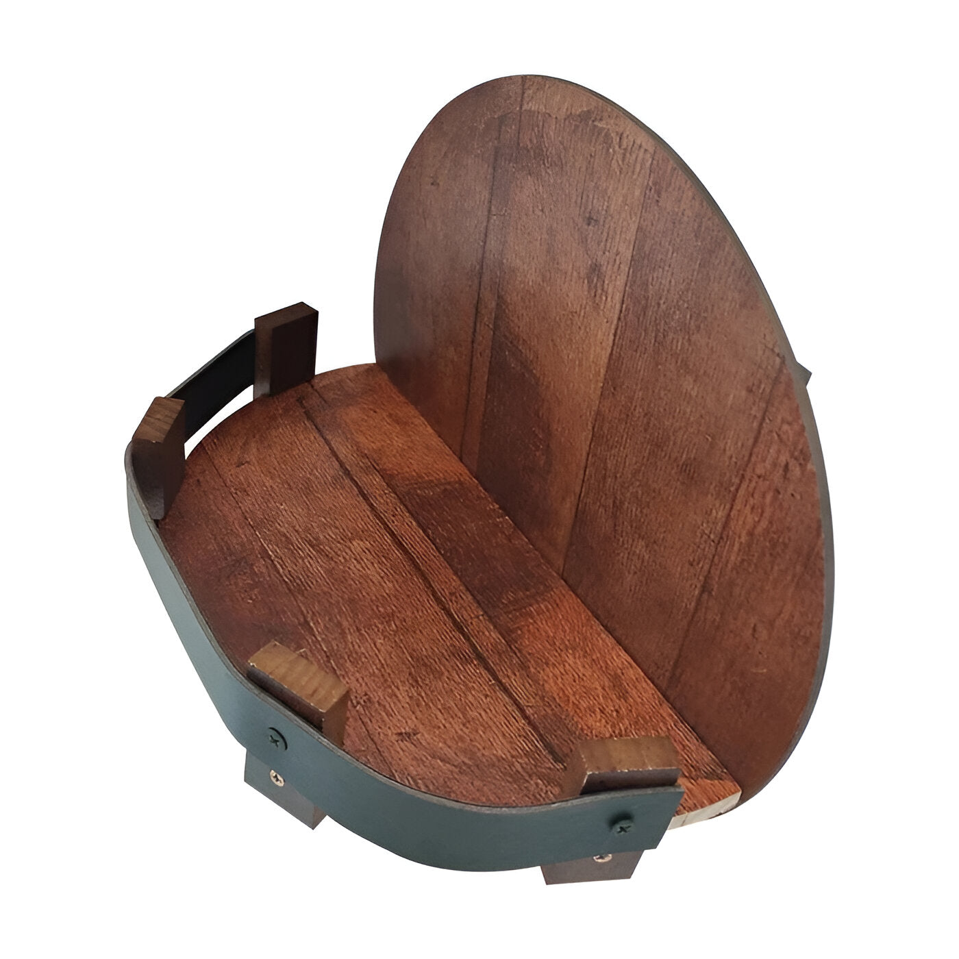 Bourbon Whiskey Barrel Shelf - Rustic Bar Accessories - detail
