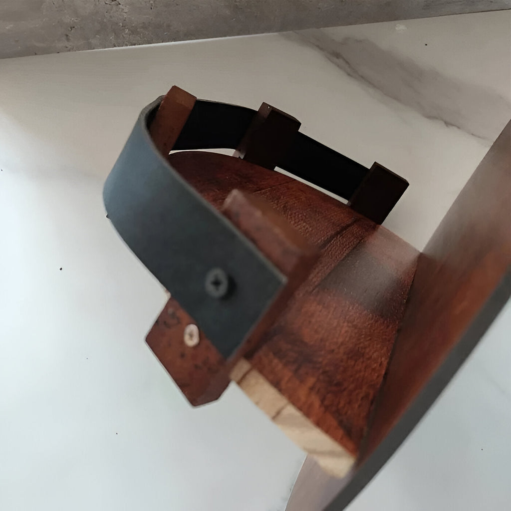 Bourbon Whiskey Barrel Shelf - Rustic Bar Accessories - detail