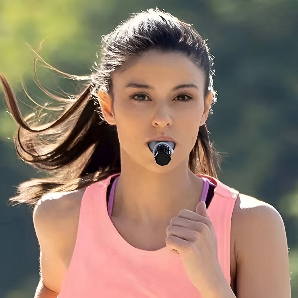 Breathing Trainer for Lung Fitness - in use