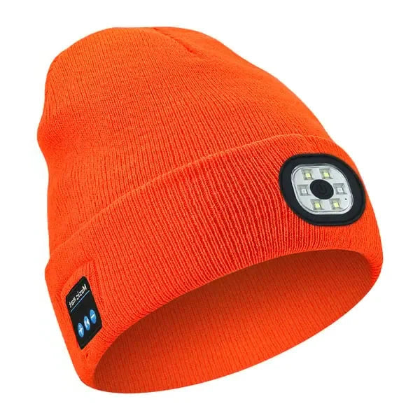 3-in-1 Bluetooth Beanie with Built-in Headphones and LED Headlamp - detail