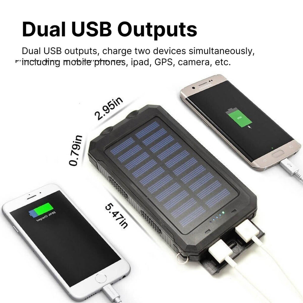500,000 mAh Solar Power Bank with Dual USB Ports and Built-In - in use