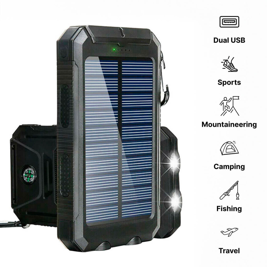 500,000 mAh Solar Power Bank with Dual USB Ports and Built-In - detail