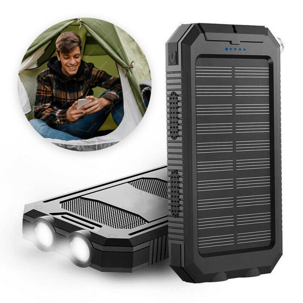 500,000 mAh Solar Power Bank with Dual USB Ports and Built-In