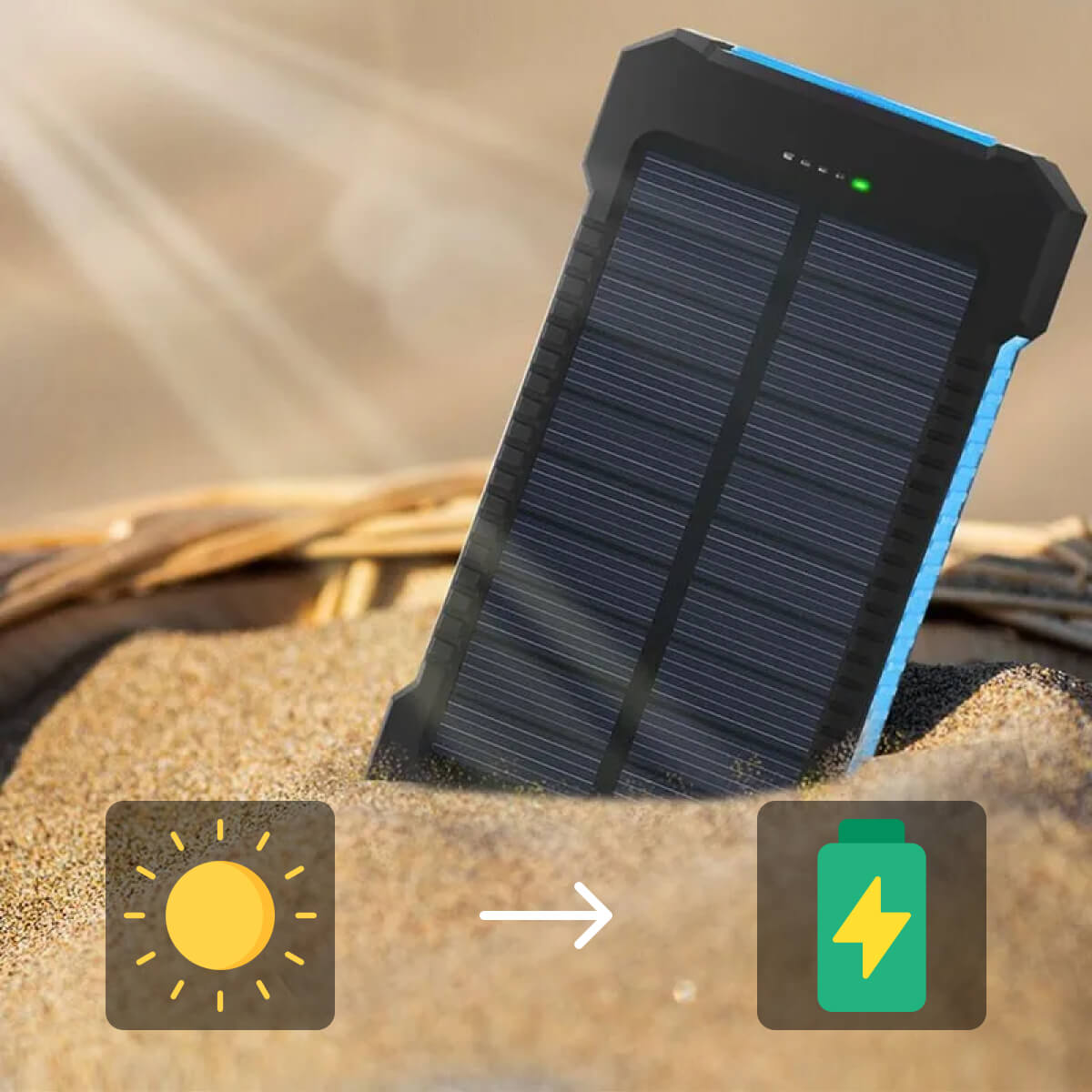 500,000 mAh Solar Power Bank with Dual USB Ports and Built-In - detail