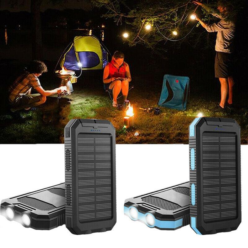 500,000 mAh Solar Power Bank with Dual USB Ports and Built-In