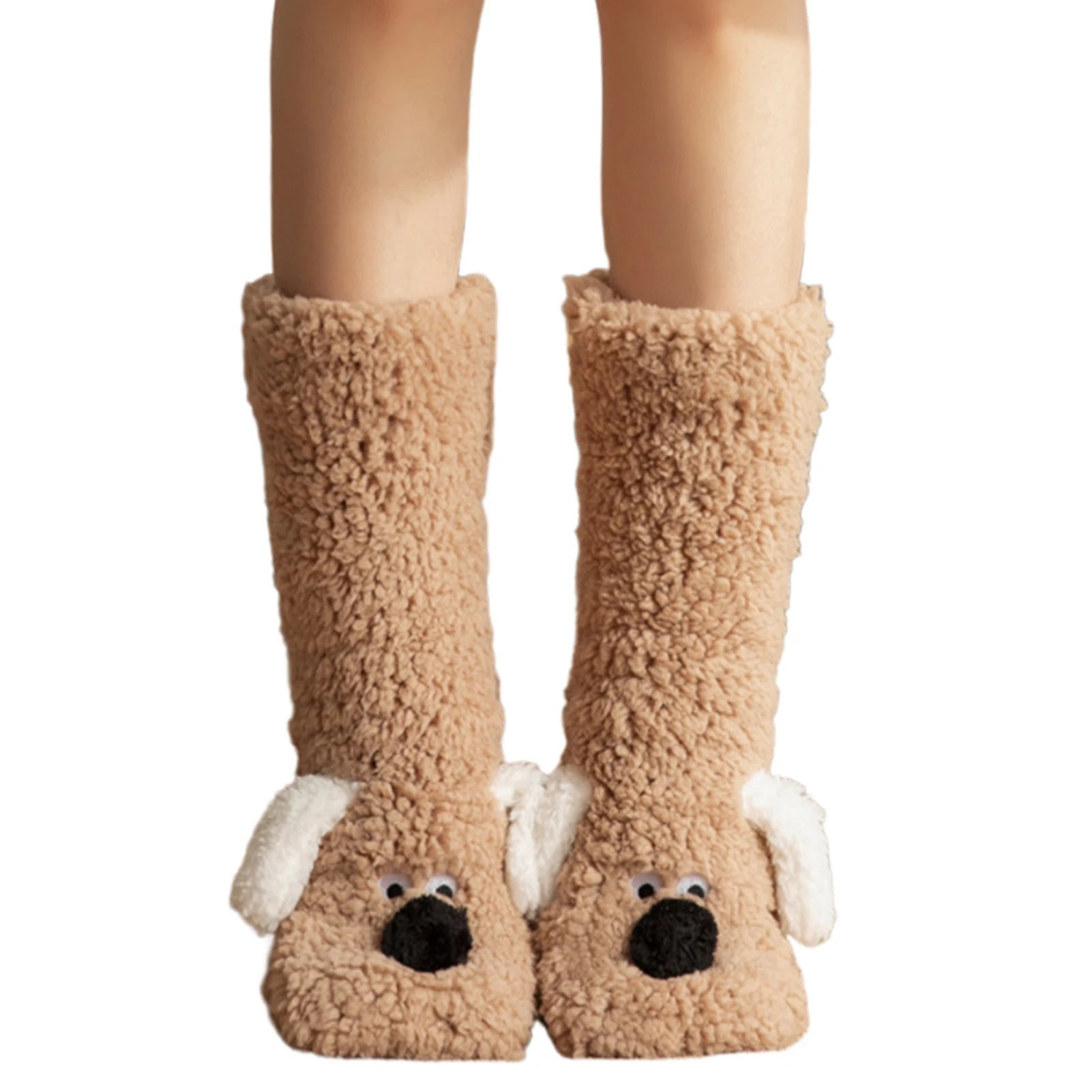 Cute Dog Fuzzy Socks Winter Leg Warmer - detail