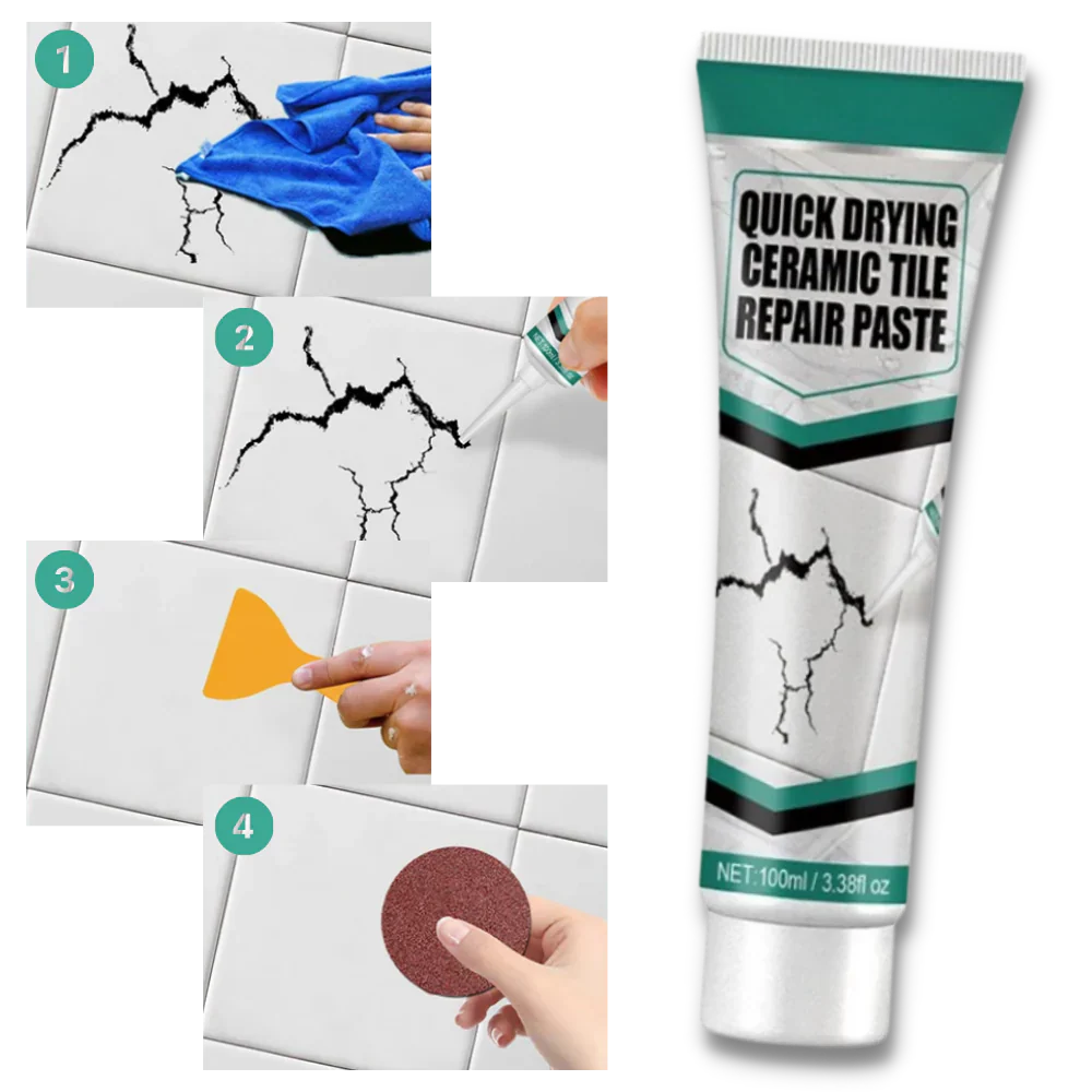 Ceramic Tile Repair Paste Kit for Cracks Chips and Surface Repair - alternate angle