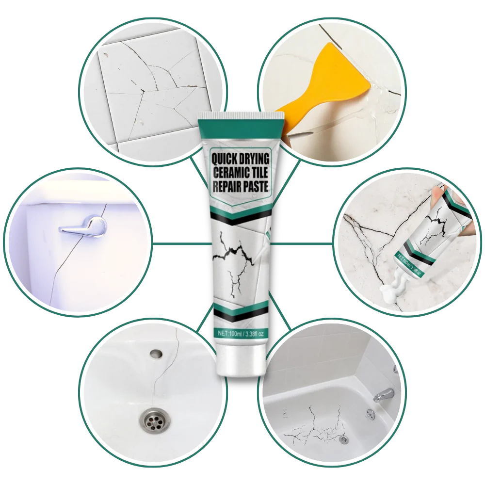 Ceramic Tile Repair Paste Kit for Cracks Chips and Surface Repair - in use