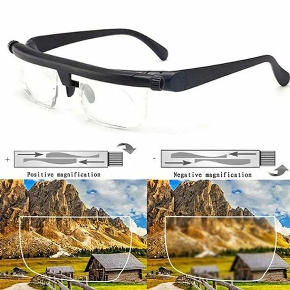 Adjustable Focus Glasses Near And Far Sight - in use