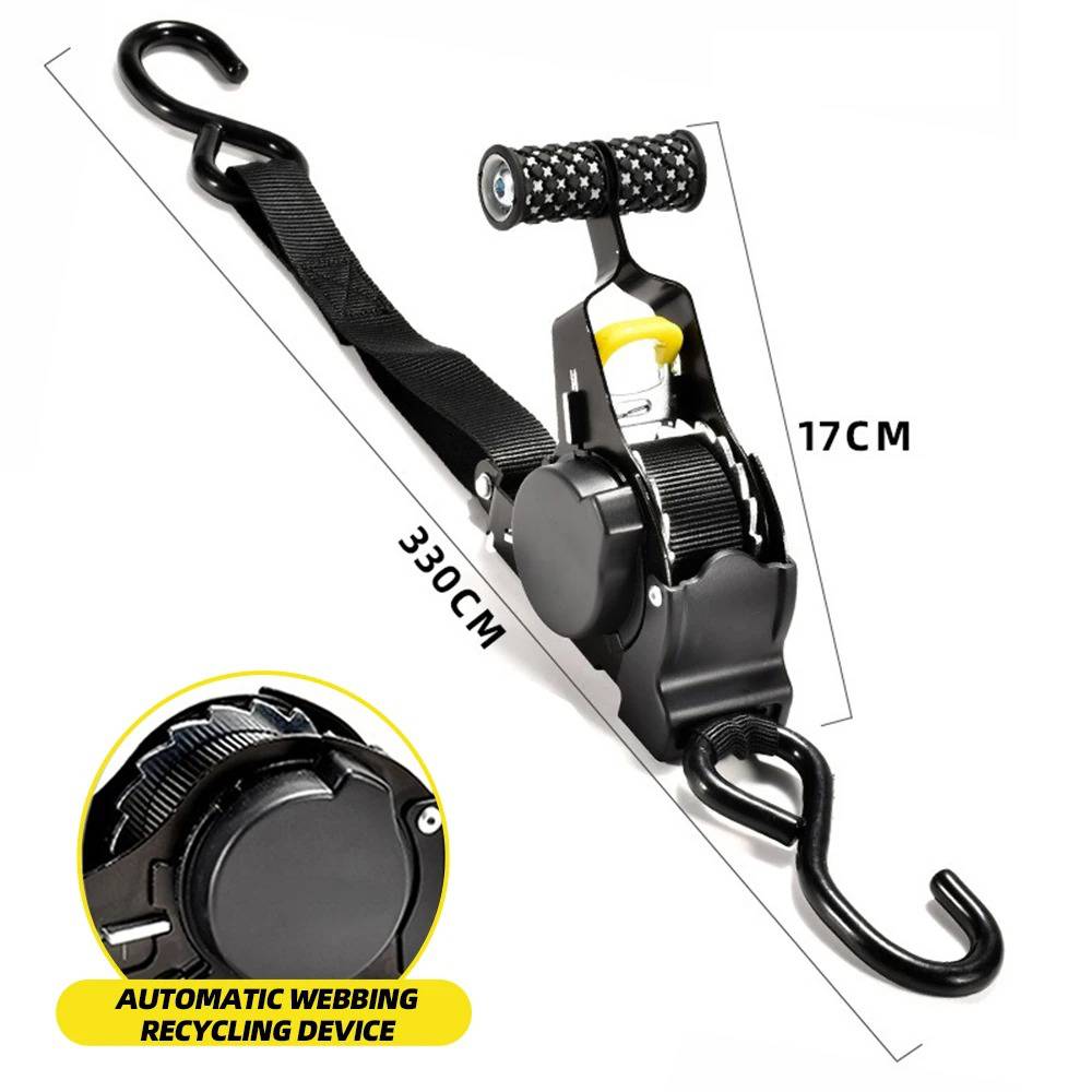 2-set Retractable Ratchet Straps - detail