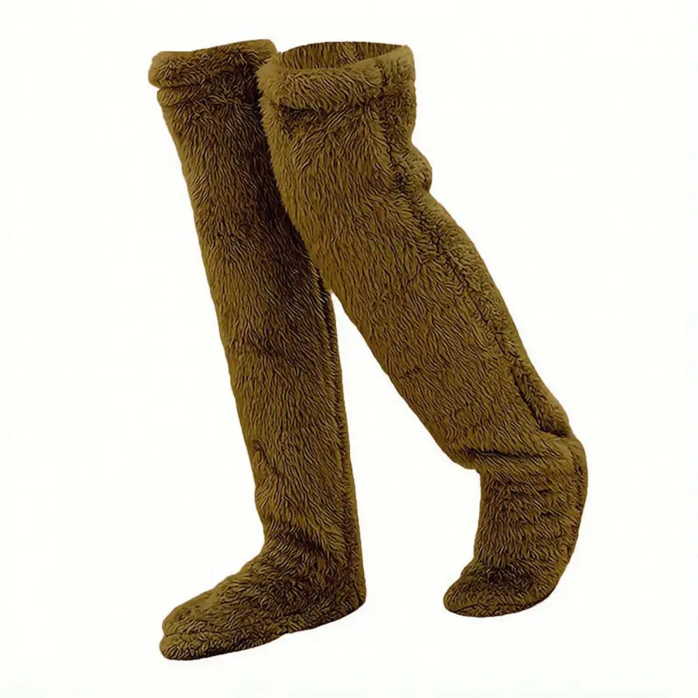 Cozy Fleece Winter Socks Long Warm Stockings - detail