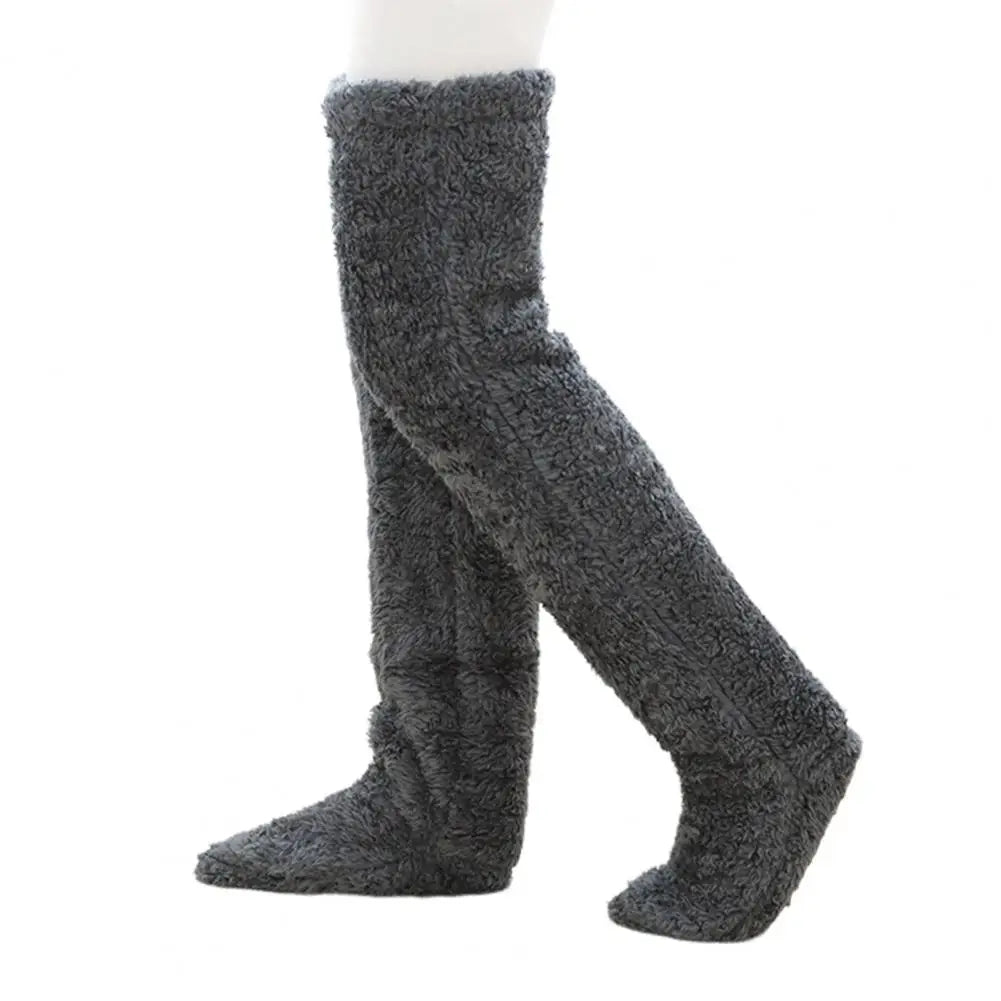 Cozy Fleece Winter Socks Long Warm Stockings - in use