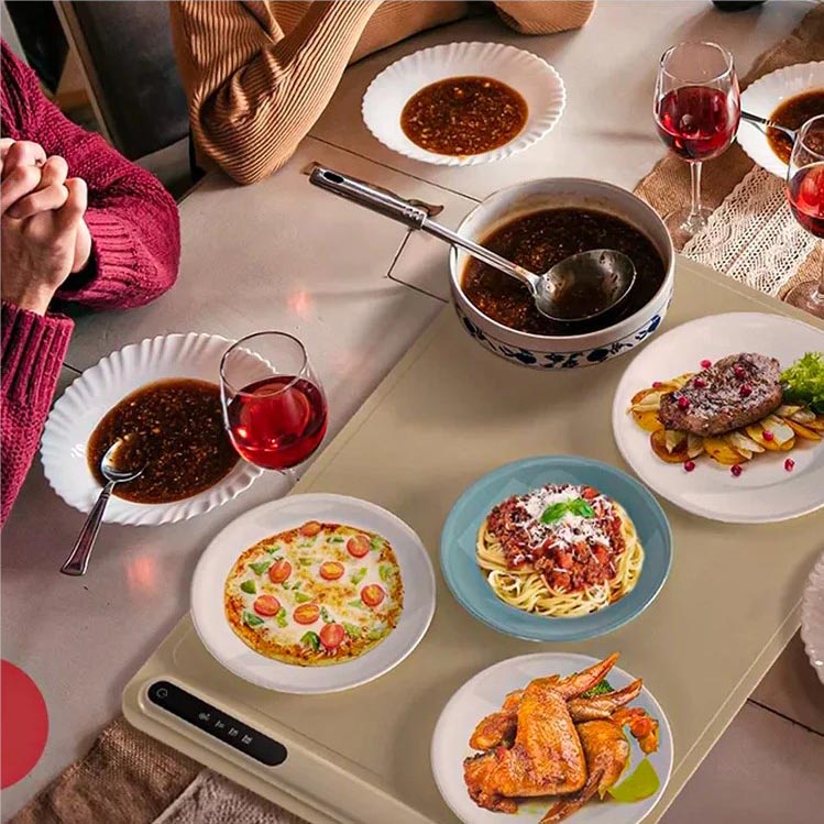 Electric Warming Tray - in use