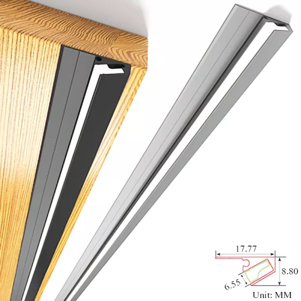 45 Degree LED Under Cabinet Lighting Bars Invisible Ultra Thin Strips - in use