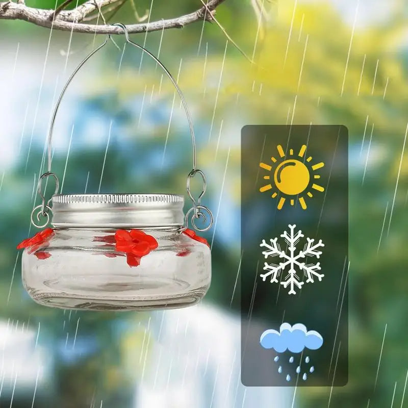 Clear Flower Port Hummingbird Feeder - alternate angle