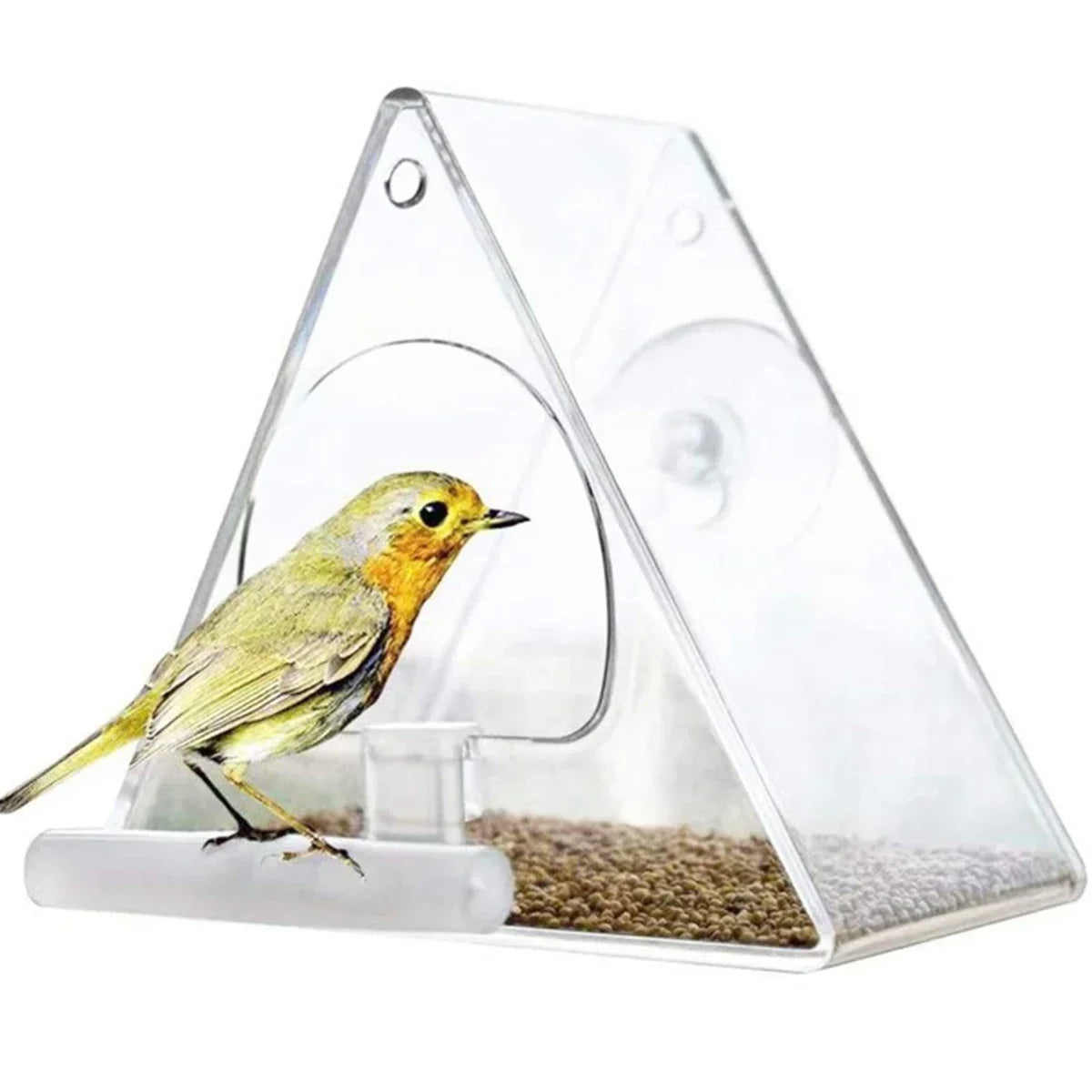 Clear Acrylic Hanging Bird Feeder for Outdoor Garden - alternate angle