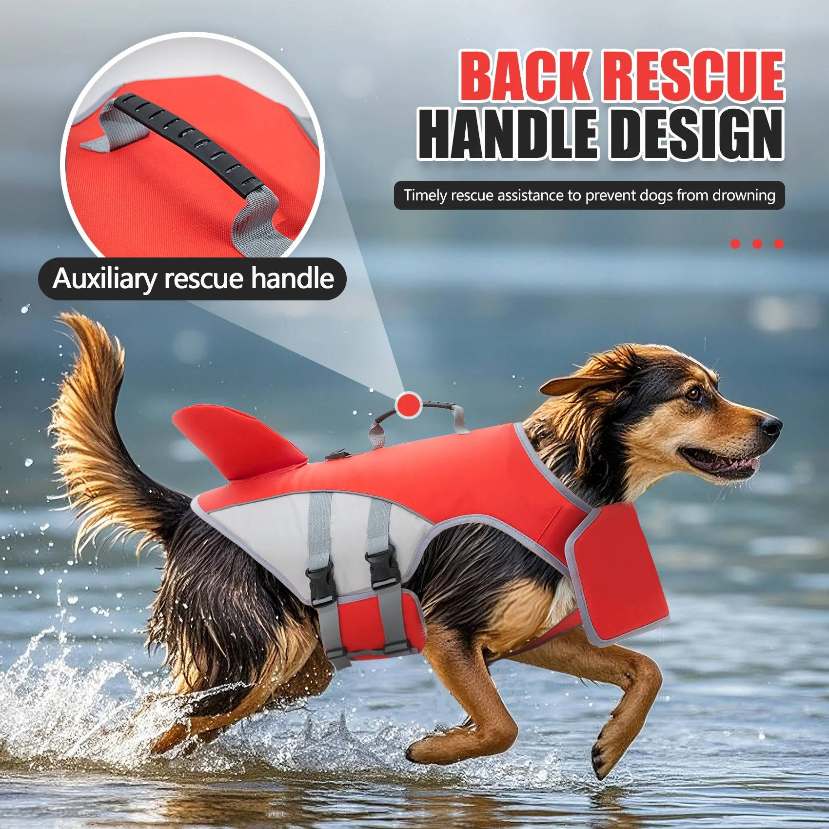 Dog Float Jacket - in use